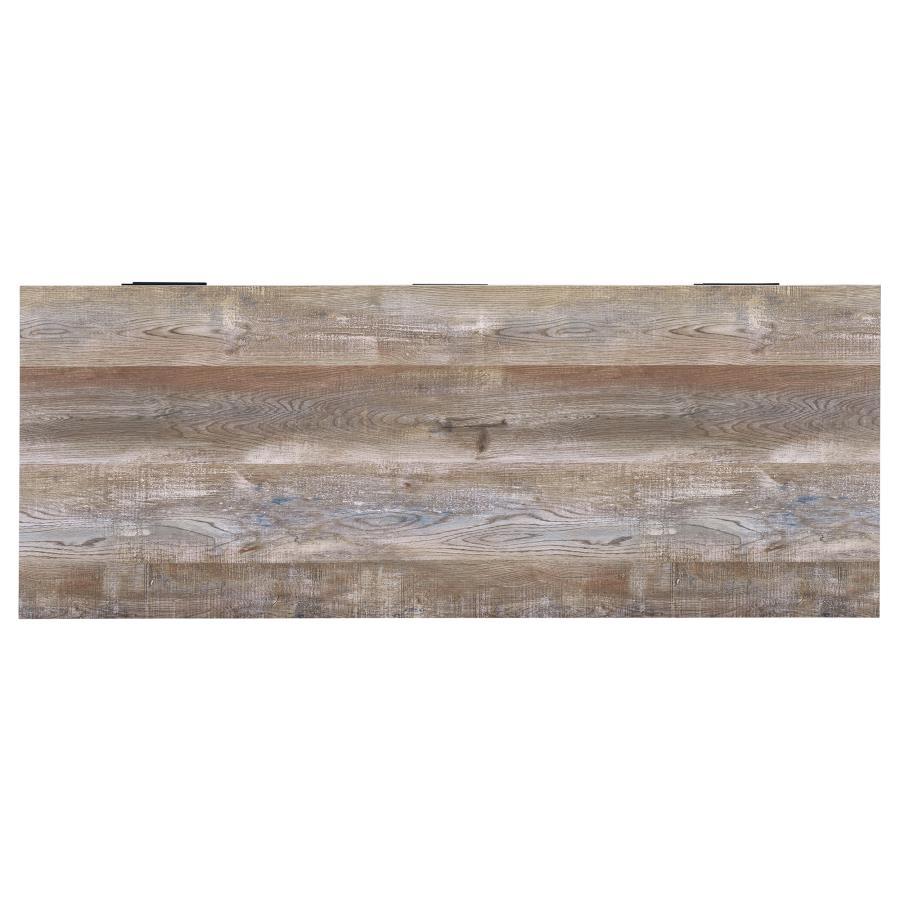 Samson - 4-Drawer Office Computer Desk - Weathered Oak by CoasterEveryday | Bel Furniture