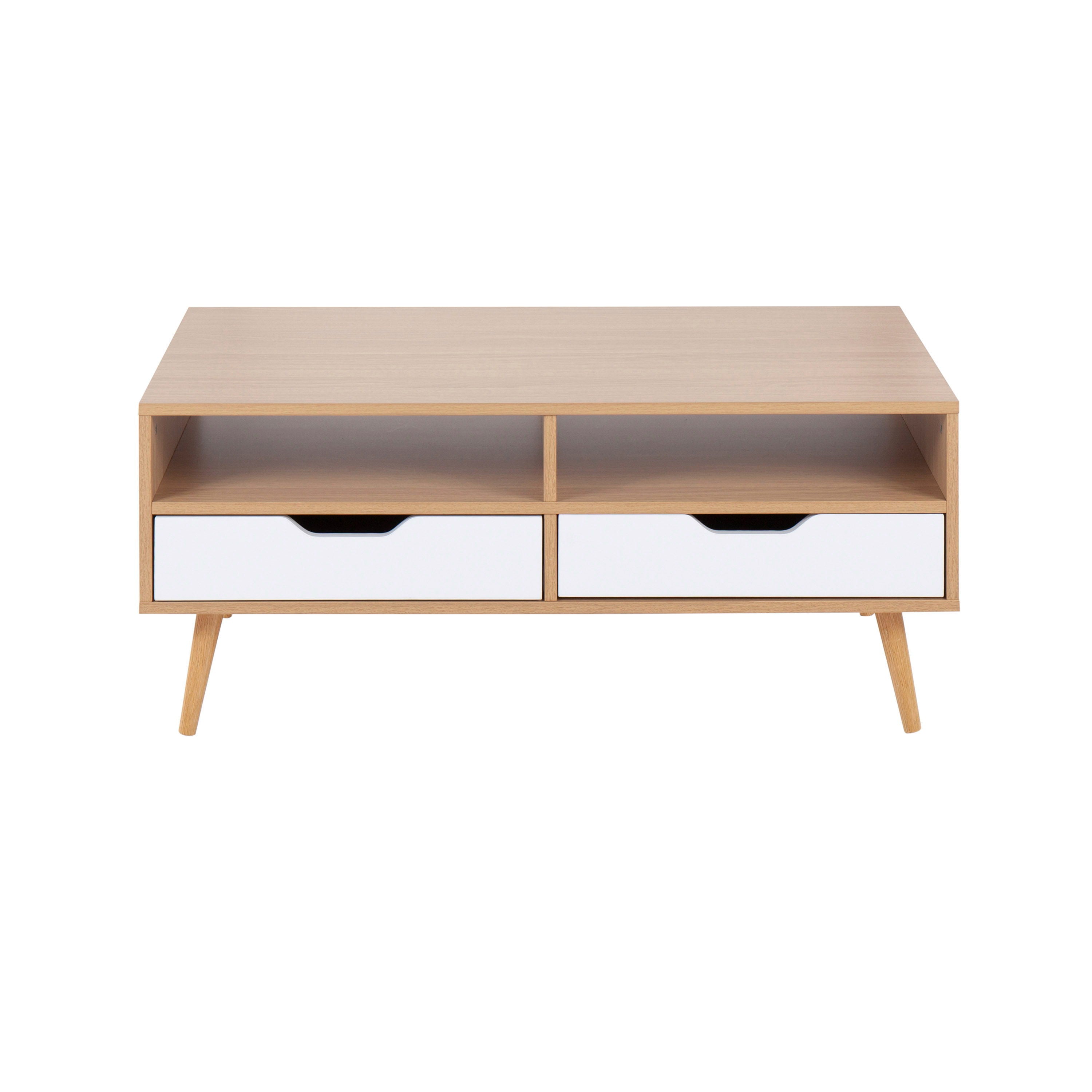 Astro - Contemporary Coffee Table - Natural / White