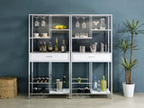 Figueroa - 5-Shelf Wine Storage Bar Cabinet - White High Gloss by Coaster Fine Furniture | Bel Furniture