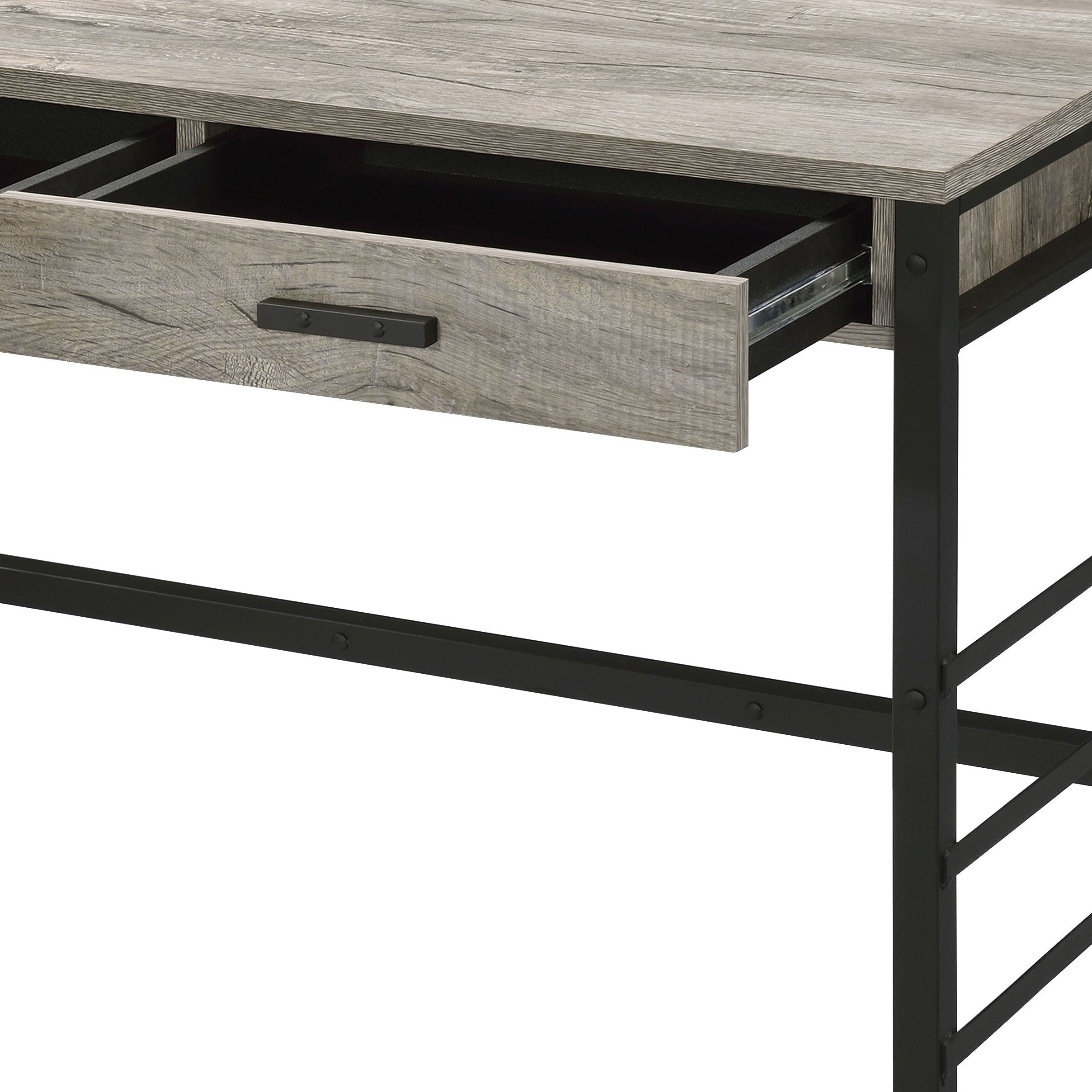 Disho - Weathered Writing Desk With USB - Oak