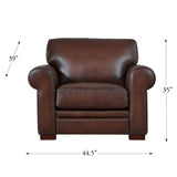 Brookfield - Top Grain Leather Chair by Hydeline Furniture | Bel Furniture