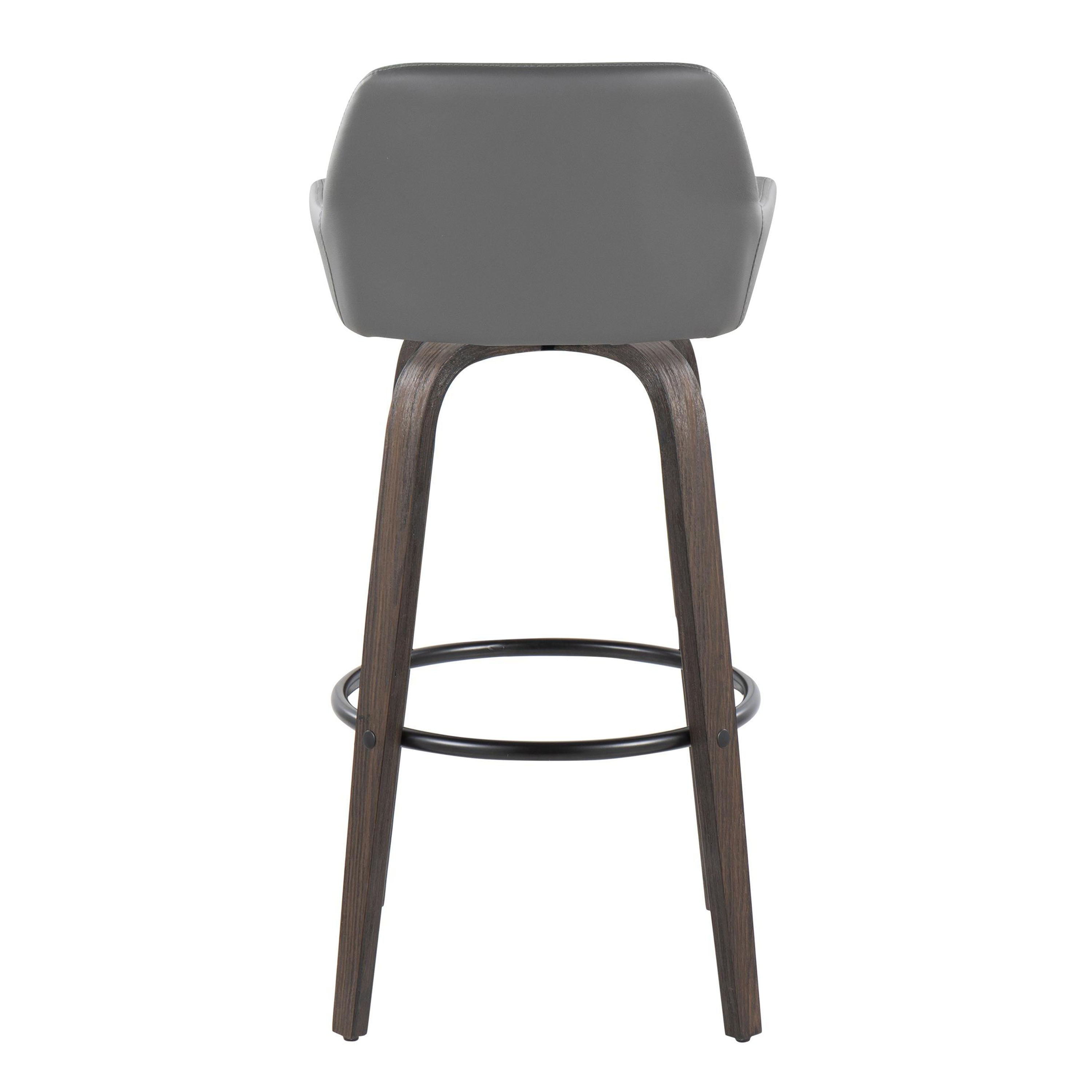 Daniella - Contemporary Fixed Height, Barstool With Swivel With Round Footrest (Set of 2)