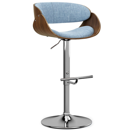 Amery - Mid Century Modern Adjustable Swivel Bar Stool Light Blue by Simpli-Home | Bel Furniture