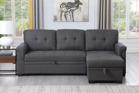 Lucca - Linen Reversible Sleeper Sectional Sofa With Storage Chaise by Lilola Home | Bel Furniture