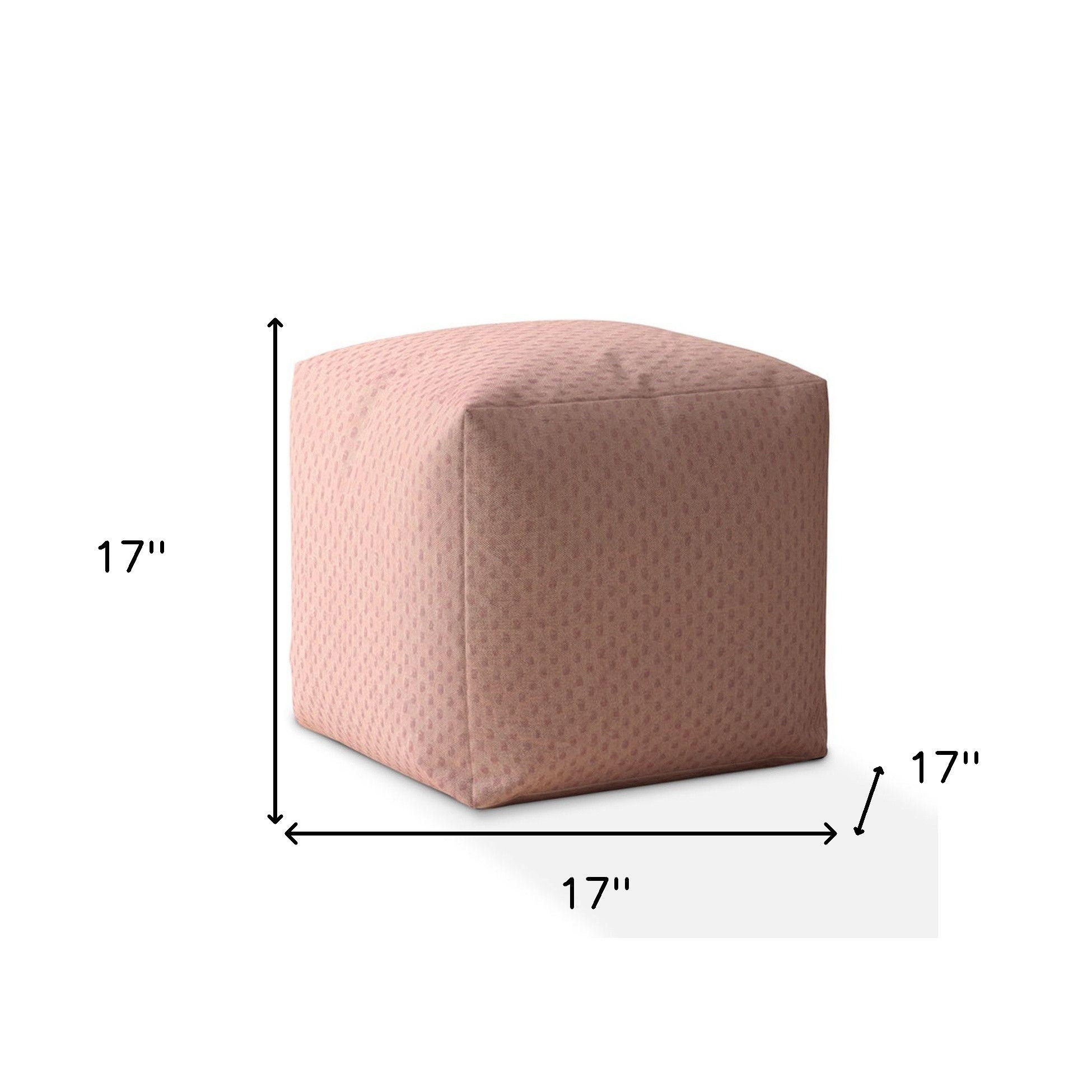 Polyester Pouf Ottoman - Pink