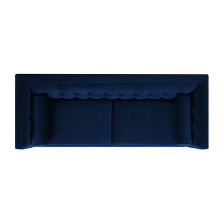 Jack - Modern Tuxedo Tufted Sofa - Navy Blue by Jennifer Taylor Home | Bel Furniture