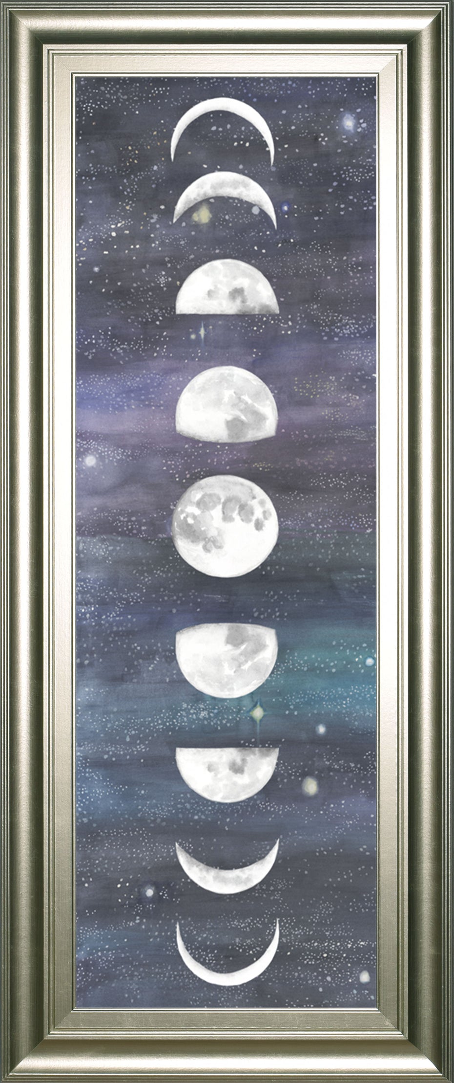 Moon Chart I By Naomi Mccavitt - Framed Print Wall Art - Blue