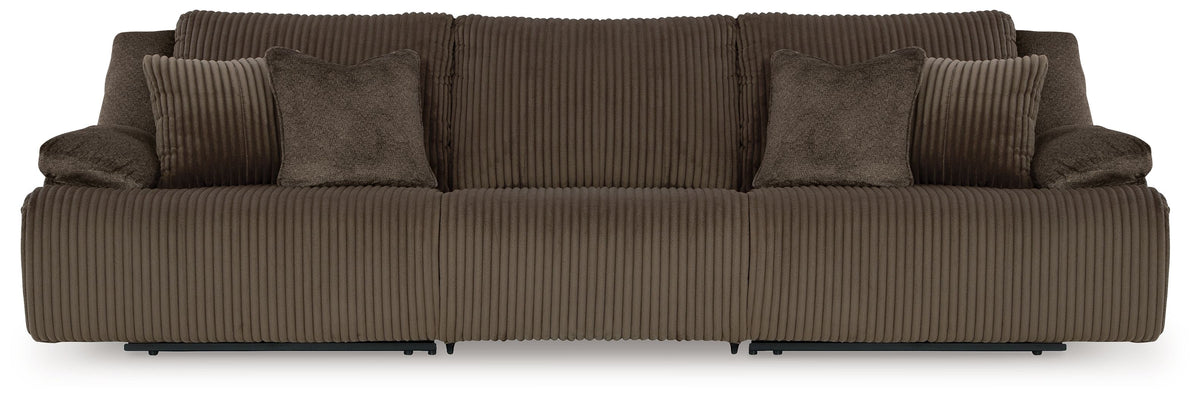 Top Tier - Reclining Sectional Dark Brown 3 Pc. Sofa Reclining Sectional by Signature Design by Ashley® | Bel Furniture