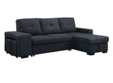 Lucas - Sleeper Sectional Sofa With Reversible Storage Chaise - Dark Gray