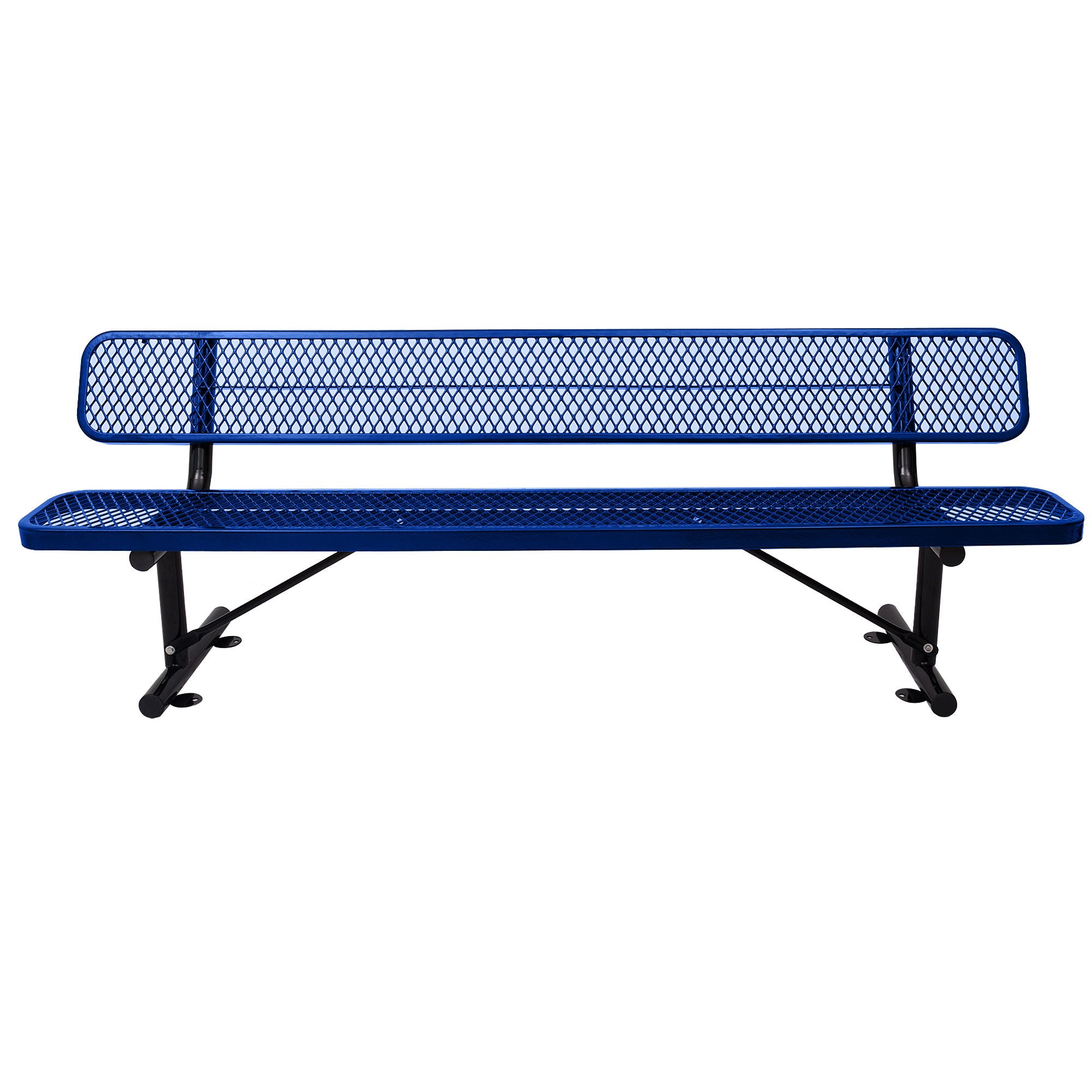 6' Outdoor Steel Bench With Backrest