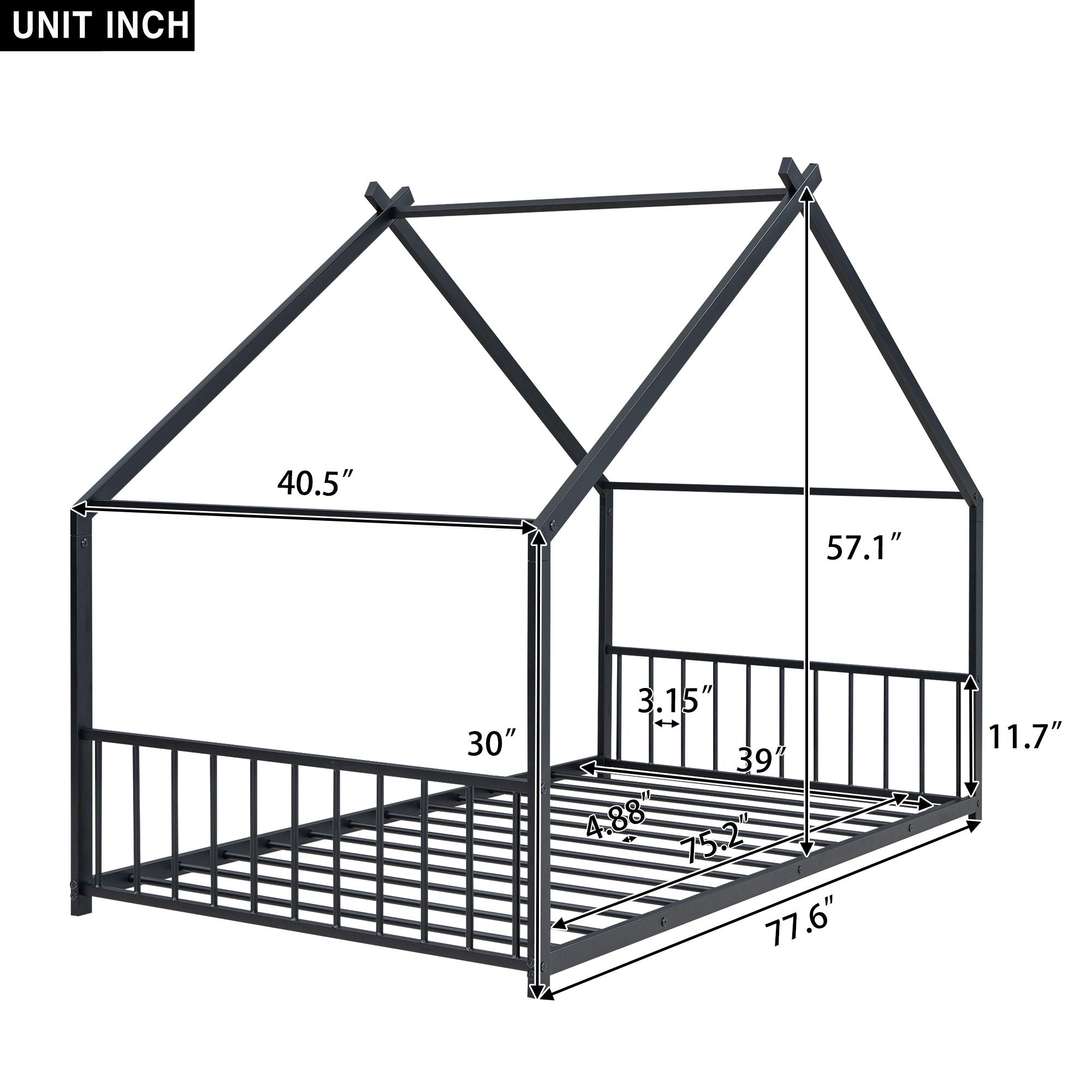 Metal House Bed