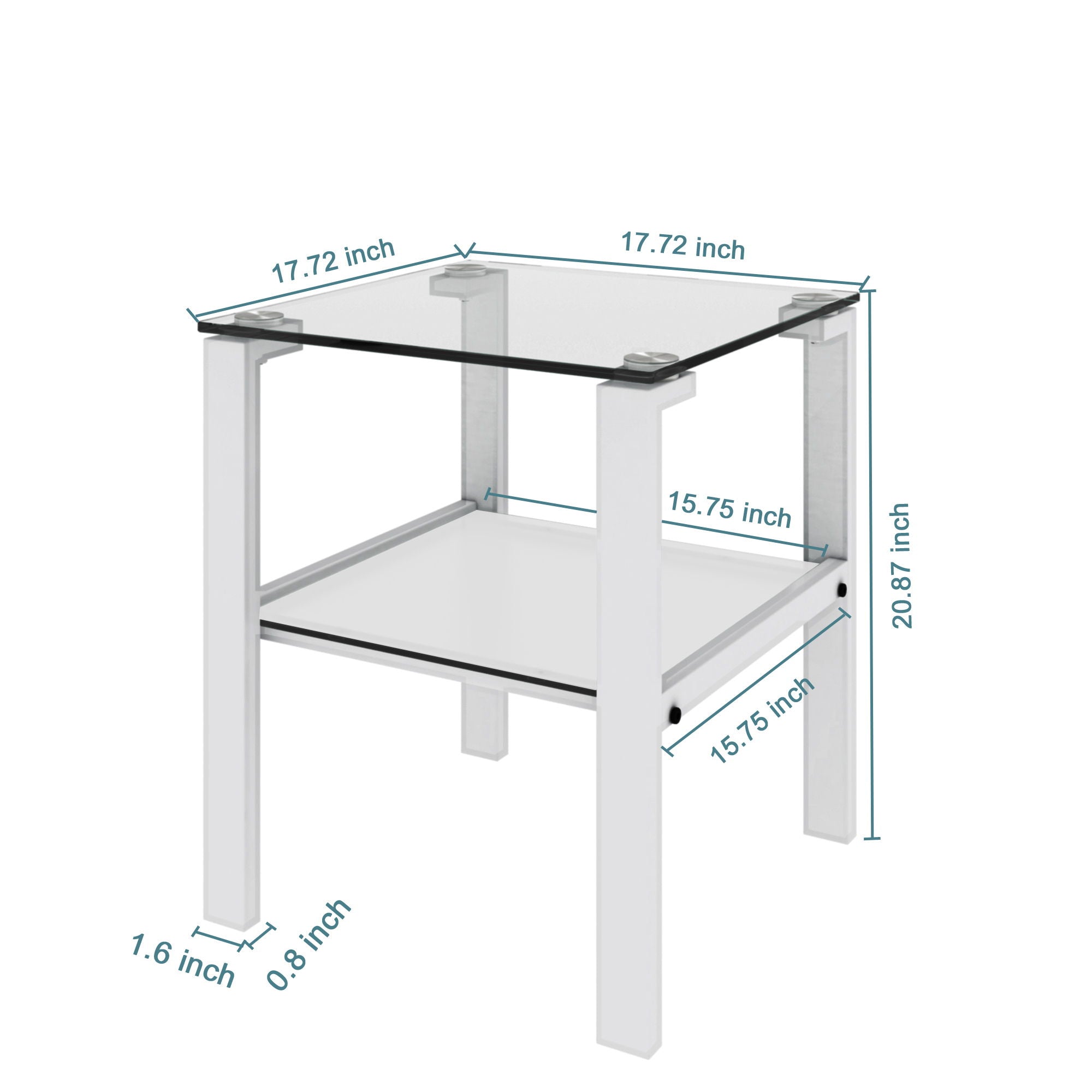 Glass Two Layer Tea Table, Small Round Table, Bedroom Corner Table, Living Room Side Table