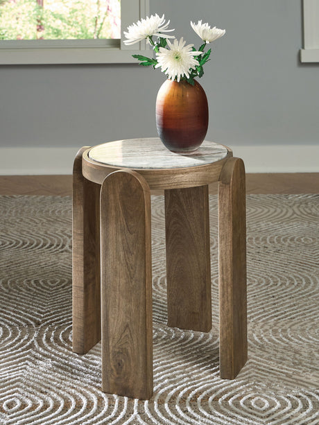 Gavrilley - Accent Table - Gray / White / Brown - view 4