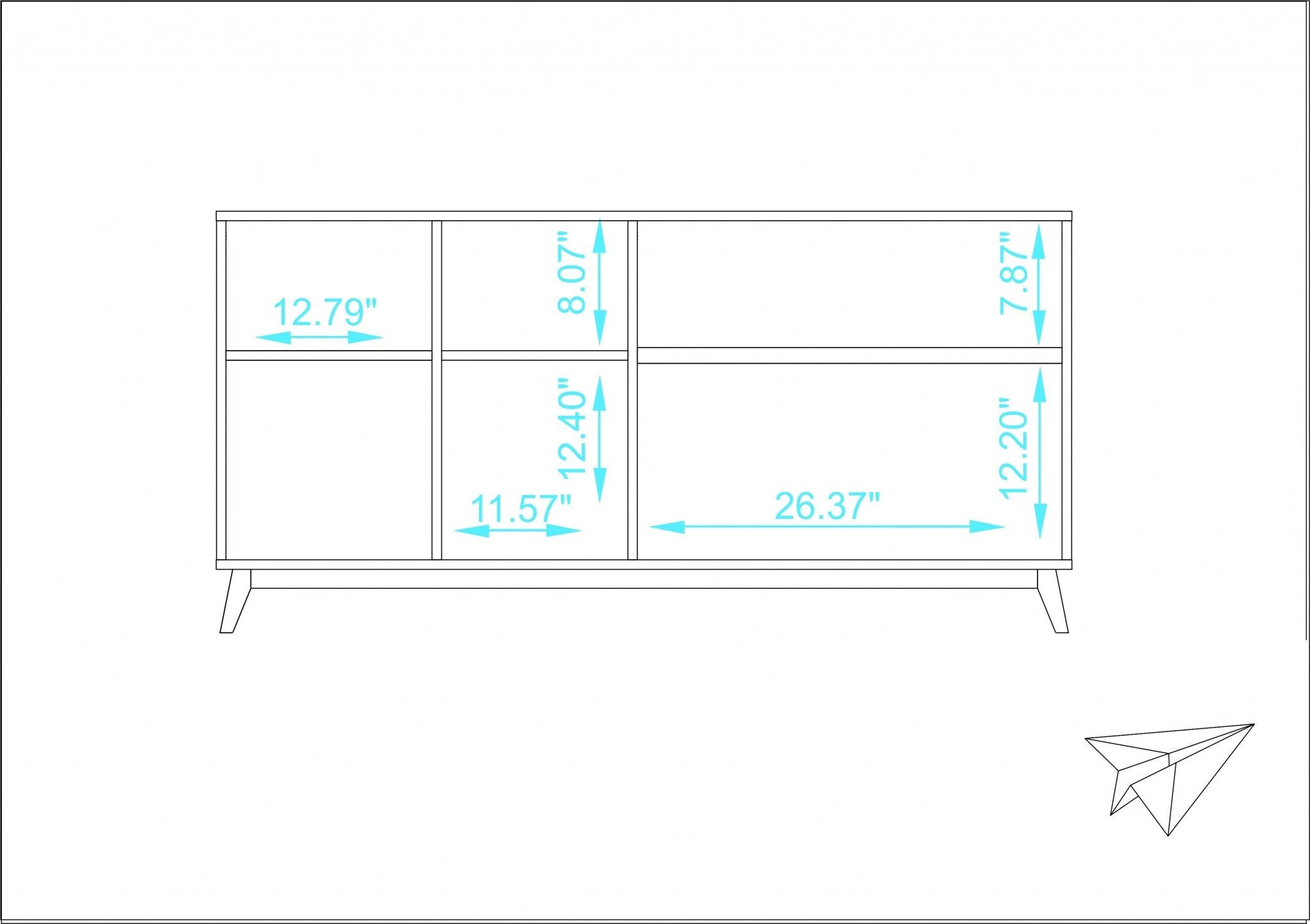 Modern Asymmetrical TV Stand - Black / Natural