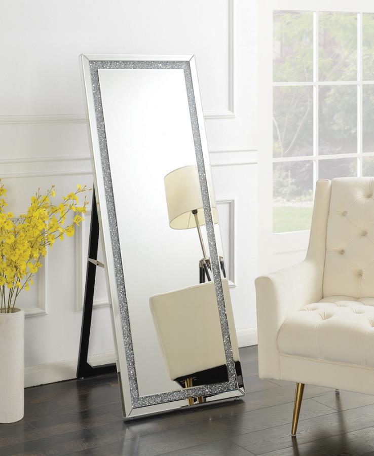 Seraphina - Acrylic Framed Standing Mirror - Silver