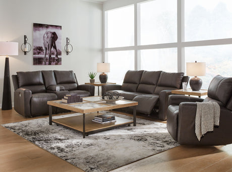 Boxmere - Reclining Living Room Set Dark Brown 3 Pc. Power Reclining Sofa, Power Reclining Loveseat, Power Rocker Recliner by Signature Design by Ashley® | Bel Furniture