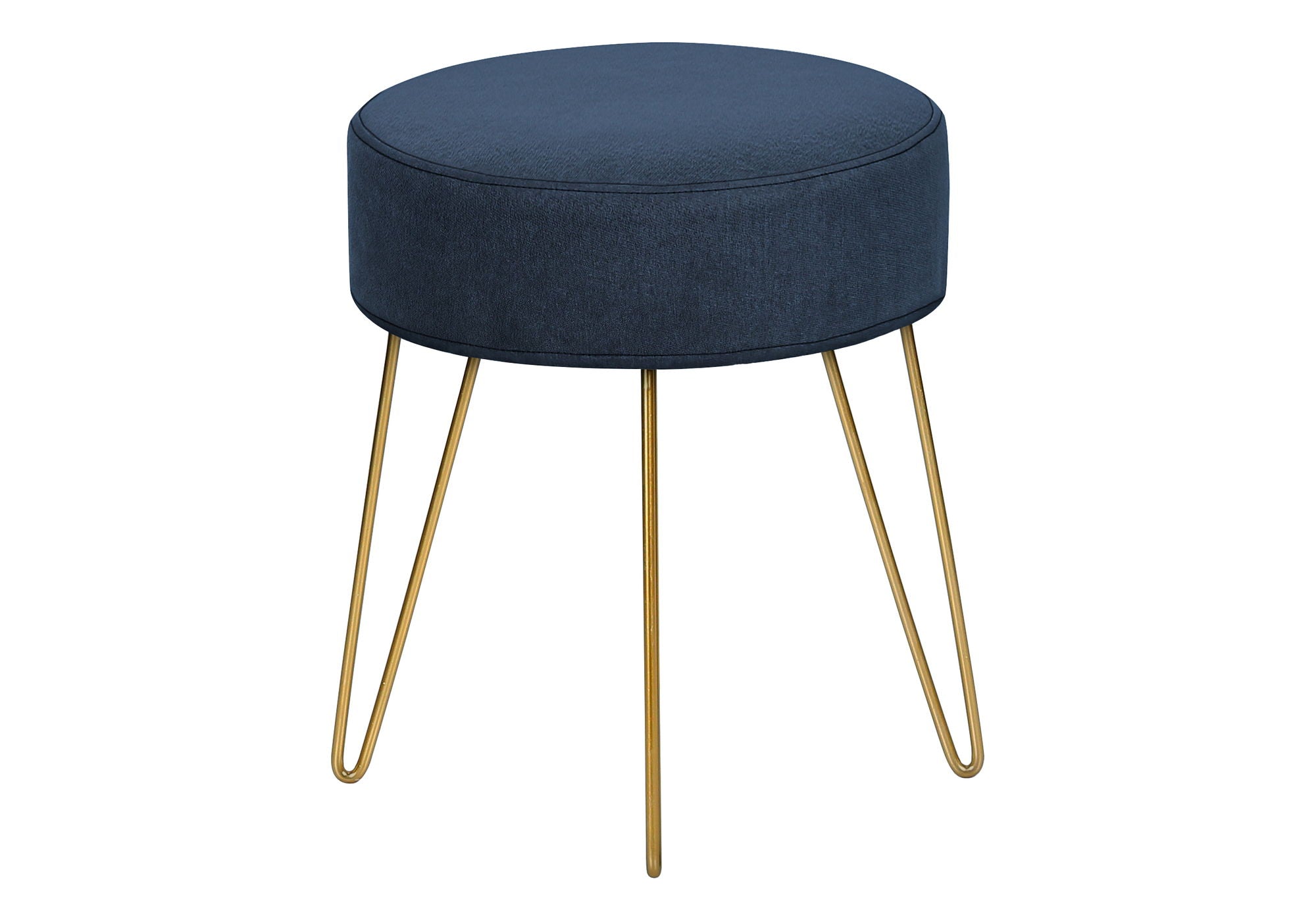 Ottoman, Pouf, Footrest, Foot Stool, Round Gold Metal Legs, Contemporary, Modern