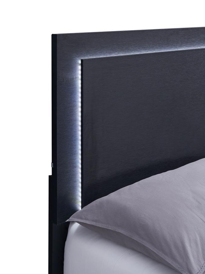 Marceline - Wood LED Panel Bed