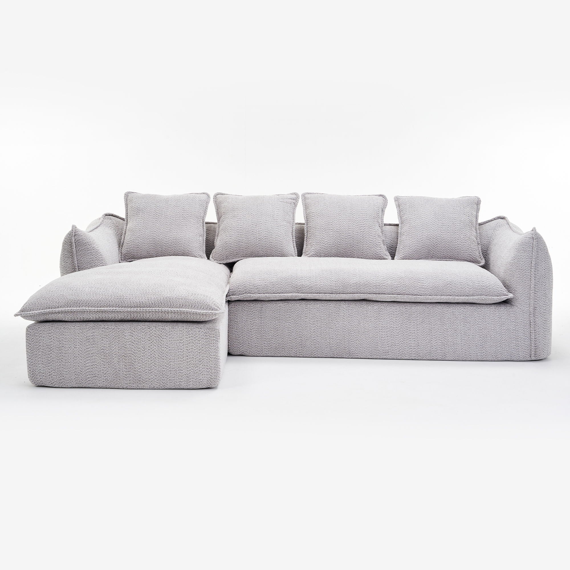 Sofa Deep Seat Sofa 3 Seater For Living Room Oversized Comfy Sofa L - Shape Sofa Couch With Chaise Home Furniture Sleeper Sectional Sofa For Apartment, Office Left Hand Facing