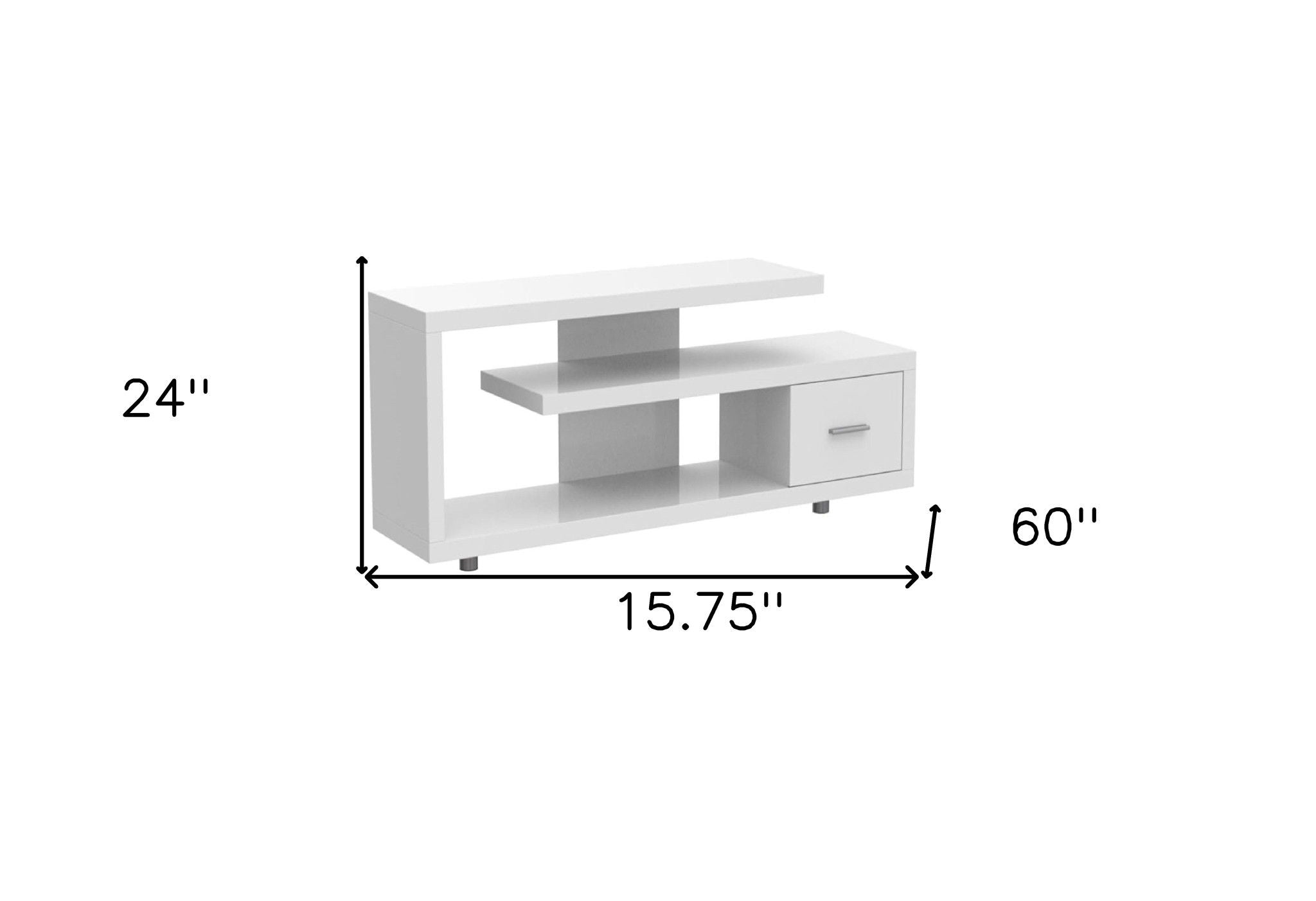 Open Shelving TV Stand - White