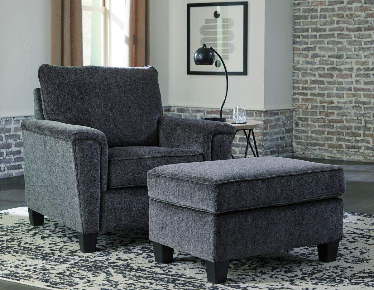 Abinger - Living Room Set Dark Gray 2 Pc. - Chair, Ottoman by Millennium® by Ashley | Bel Furniture