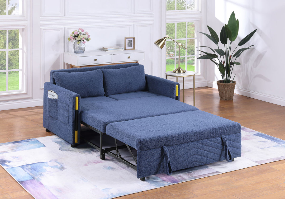 Percy - Teddy Velvet Sleeper Loveseat With Dual-Pull Sleeper Design by Lilola Home | Bel Furniture