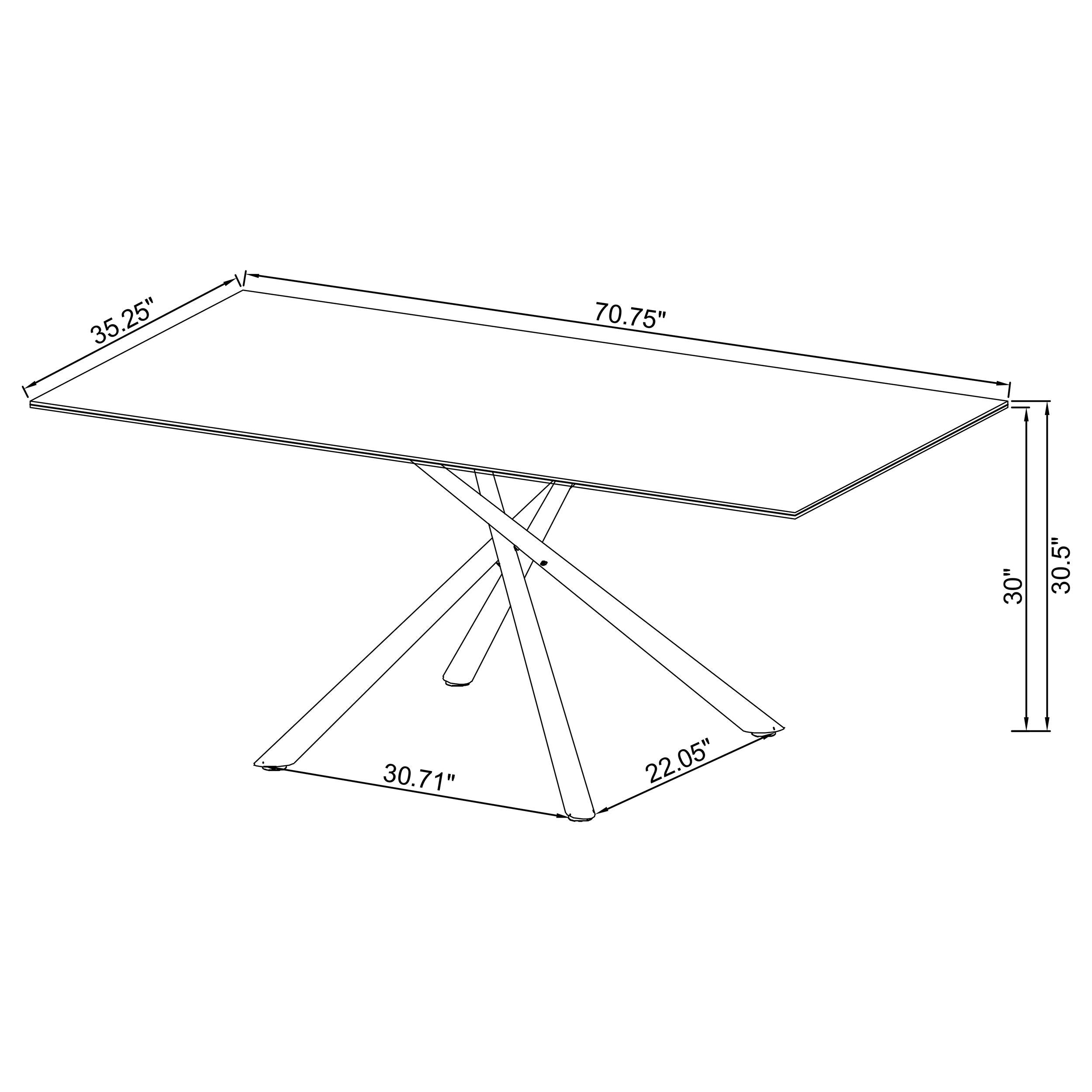 Carvell - Rectangular Sintered Stone Dining Table - Mirage White