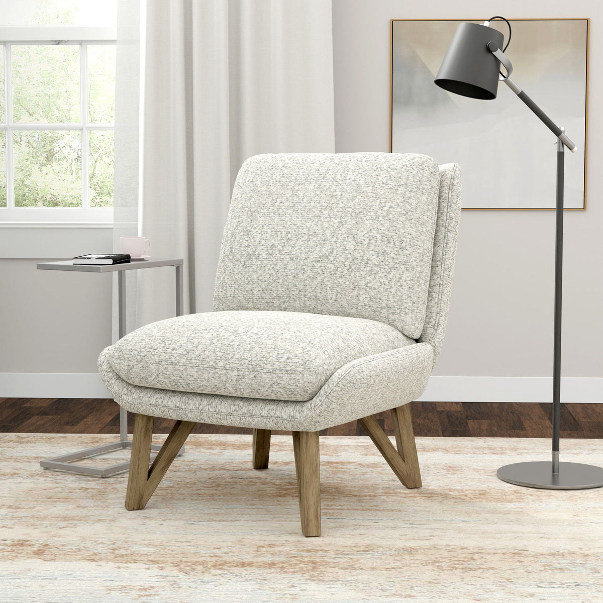 Emerse - Armless Accent Chair White by Wallace & Bay | Bel Furniture