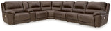 Dunleith - Power Reclining Sectional Dark Brown 7 Pc. Power Reclining Sectional With LAF And RAF Zero Wall Power Recliners by Signature Design by Ashley® | Bel Furniture