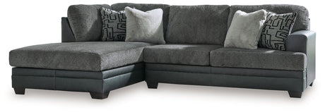 Brixley Pier - Sectonal Dark Gray 2 Pc. Left Arm Facing Corner Chaise Sectional by Benchcraft® | Bel Furniture