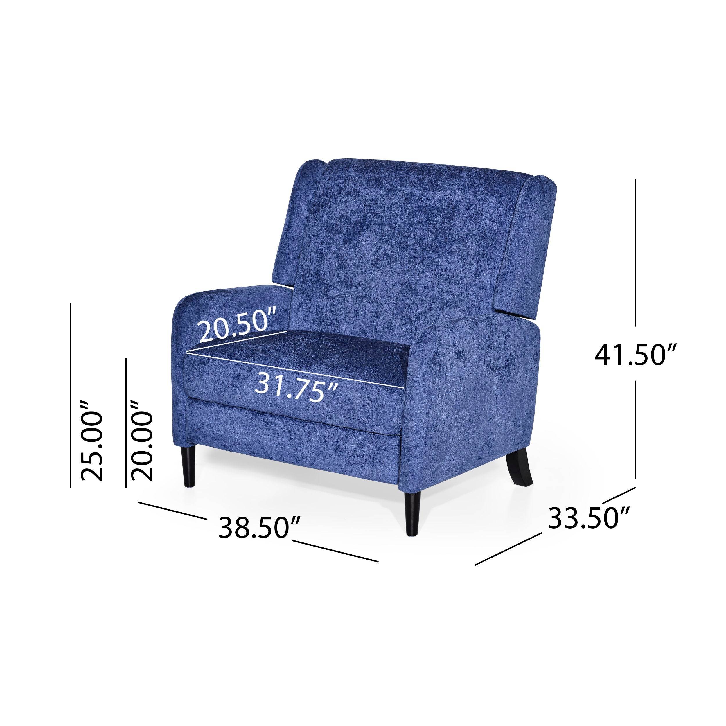 Oversized Textured Fabric Pushback Recliner