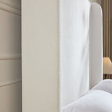 Harper - Tall Headboard Upholstered Bed / High Headboard / Elegant Simplicity / No Box Spring Needed