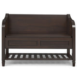 Connaught - Entryway Storage Bench With Shelf - Chestnut by Simpli-Home | Bel Furniture