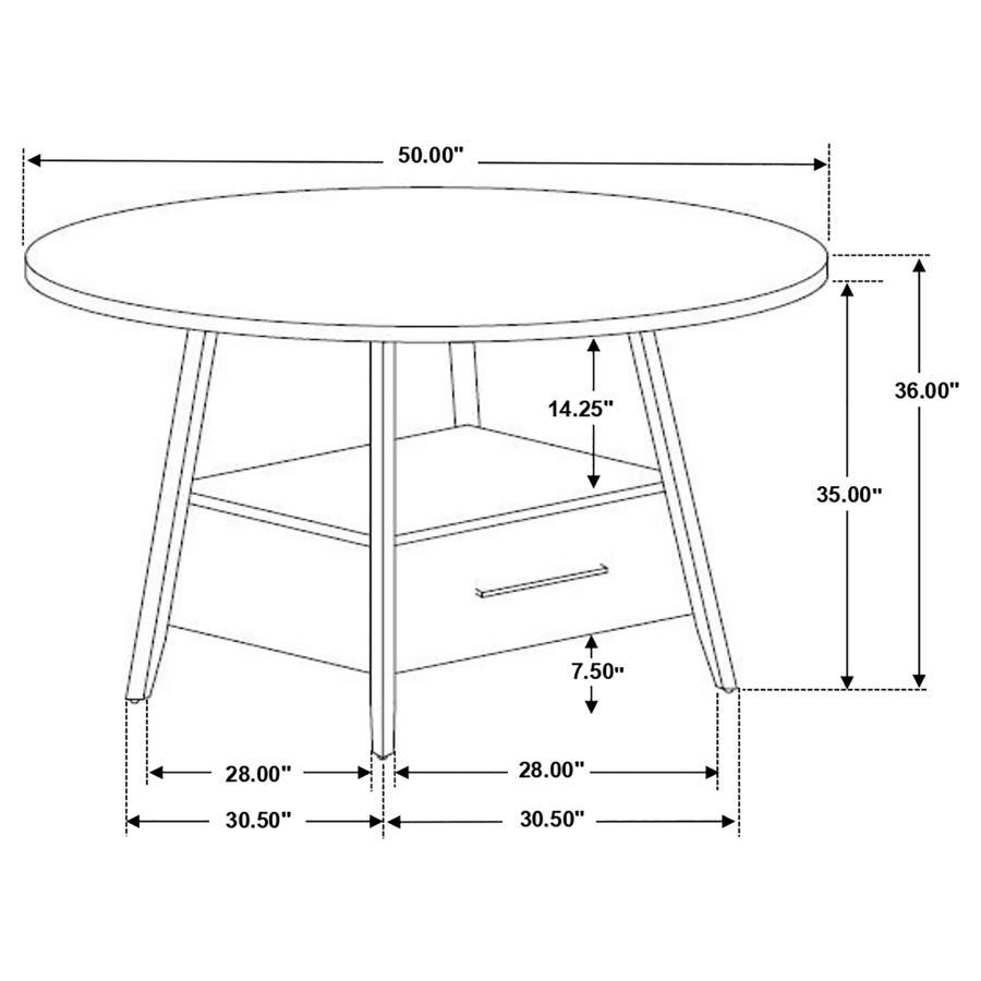 Gibson - Round Counter Height Dining Table - Yukon Oak