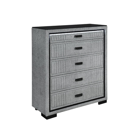 Isaiah - Upholstered Chest With LED Lighting - view 4