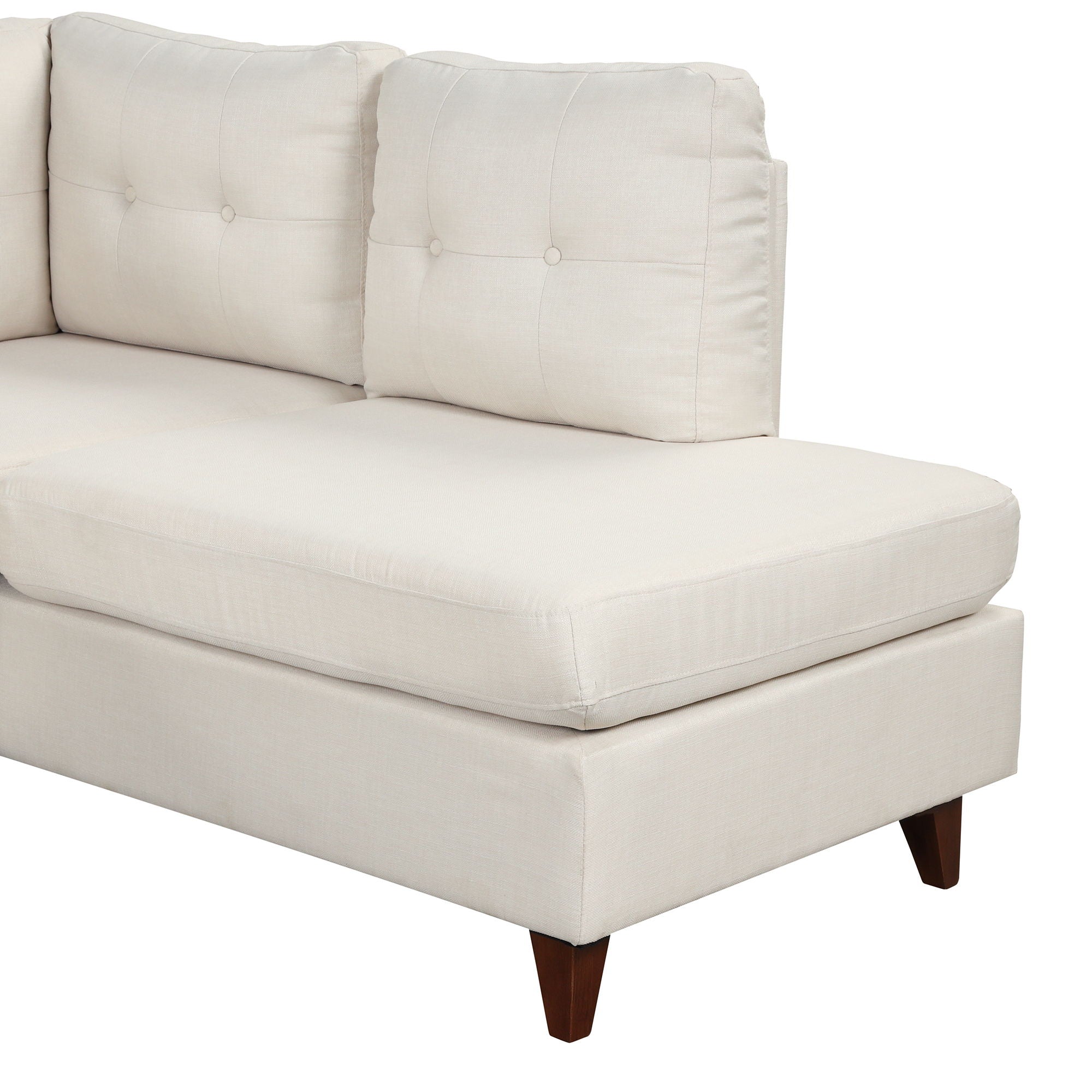 Modern Linen Fabric Sofa, L-Shape Couch With Chaise Lounge, Sectional Sofa With One Lumbar Pad