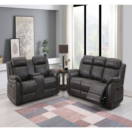 Steban - Console Reclining Loveseat - Gray - view 3