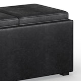 Avalon - 5 Piece Storage Ottoman - Distressed Black by Simpli-Home | Bel Furniture