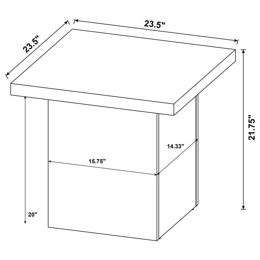 Devar - Square Engineered Wood End Table - Mango Brown