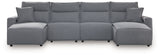 Modmax - Salt And Pepper - Reclining Sectional Gray 4 Pc. Double Chaise Power Reclining Sectional by Signature Design by Ashley® | Bel Furniture