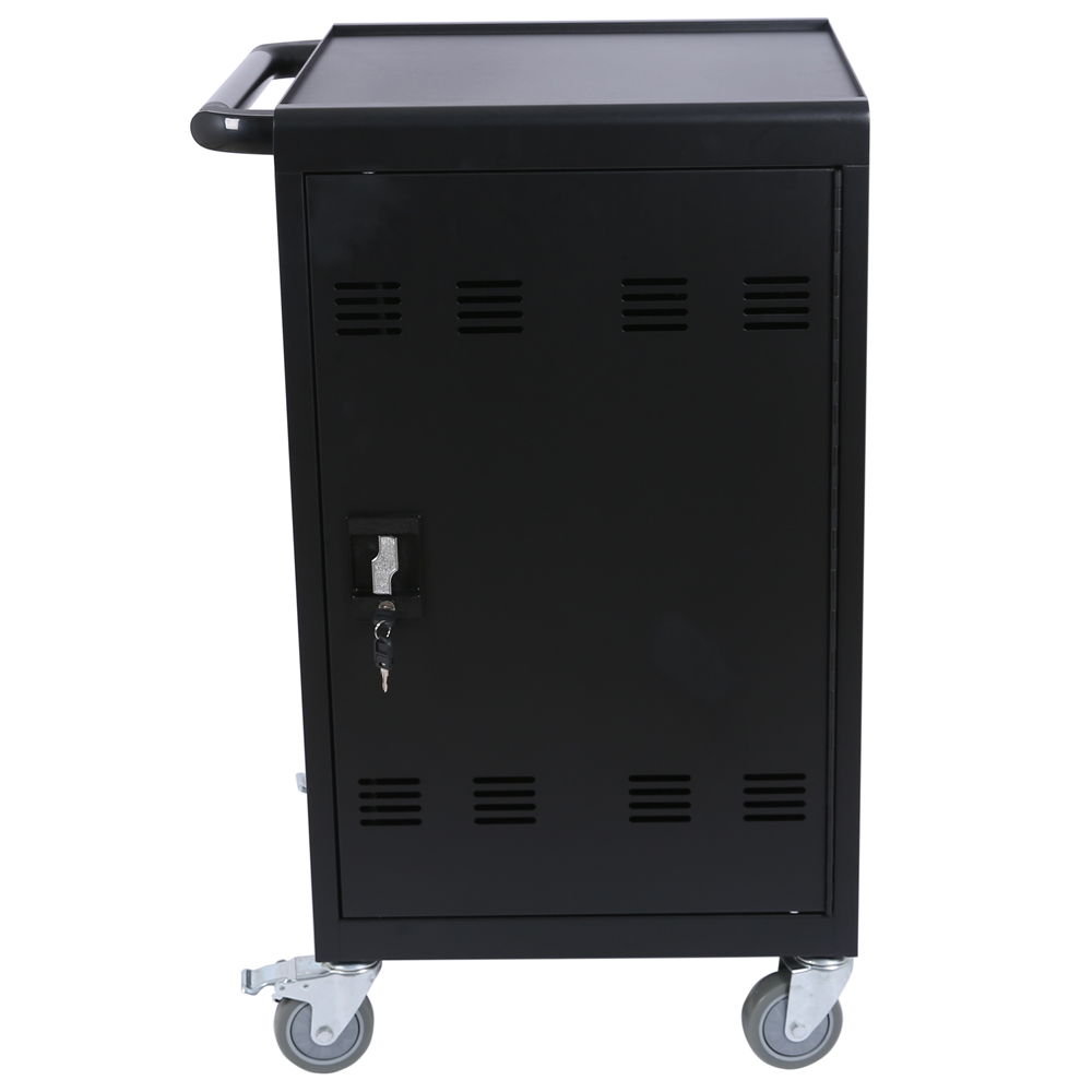 Mobile Charging Cart And Cabinet For Tablets Laptops 32-Device - Matt Black