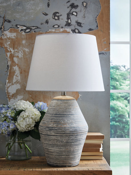 Lawrock - Terracotta Table Lamp - Antique Blue - view 4