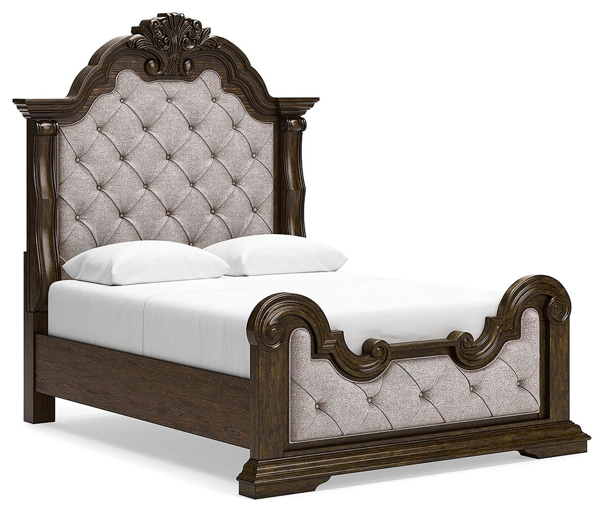 Maylee - Upholstered Bed Dark Brown by Signature Design by Ashley® | Bel Furniture