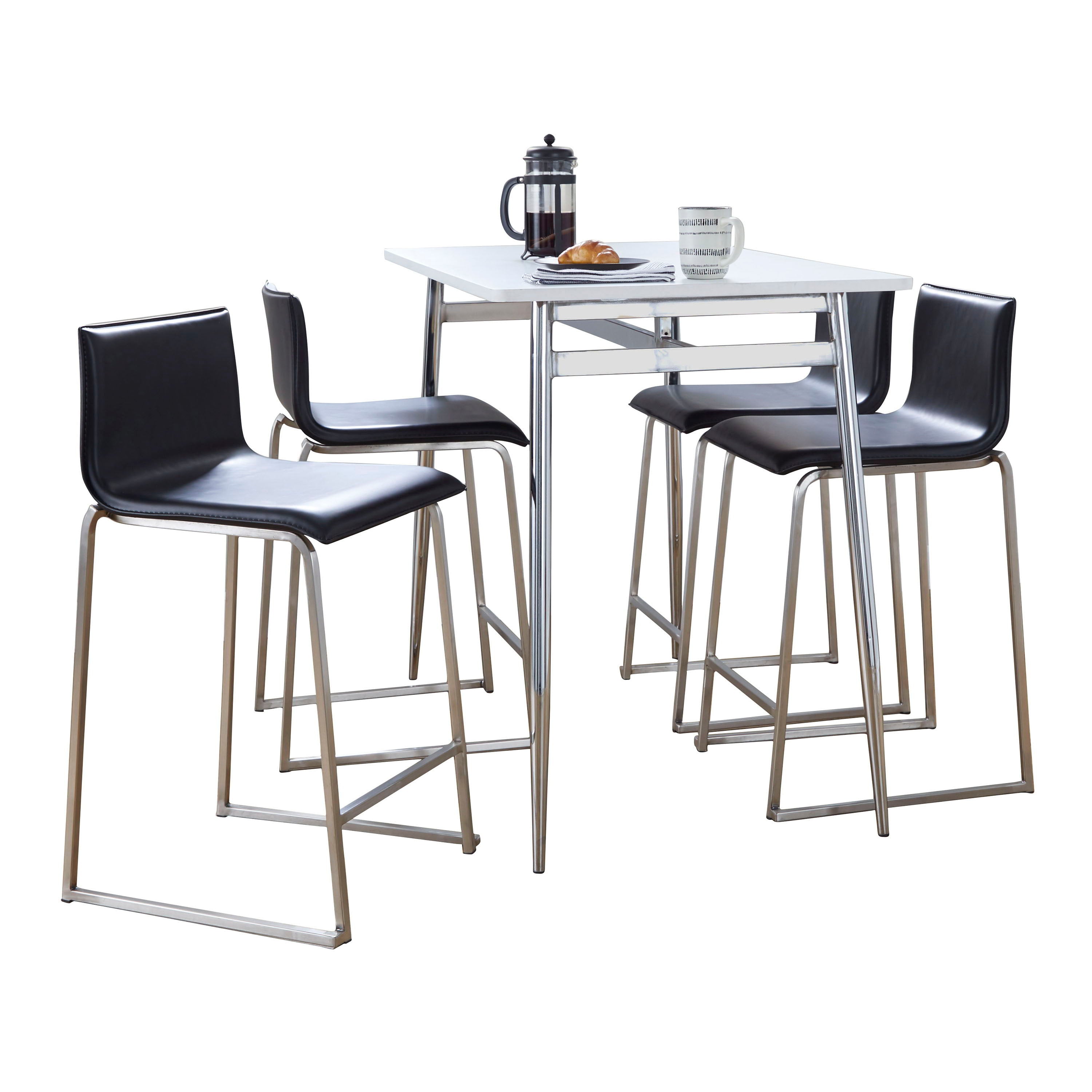 Marcel Mara - 5 Piece Dining Set Upholsted Contemporary Counter Height