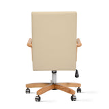 Dumont - Modern Farmhouse High Back Executive Home Office Chair - Neutral Cream Beige / Natural by Jennifer Taylor Home | Bel Furniture