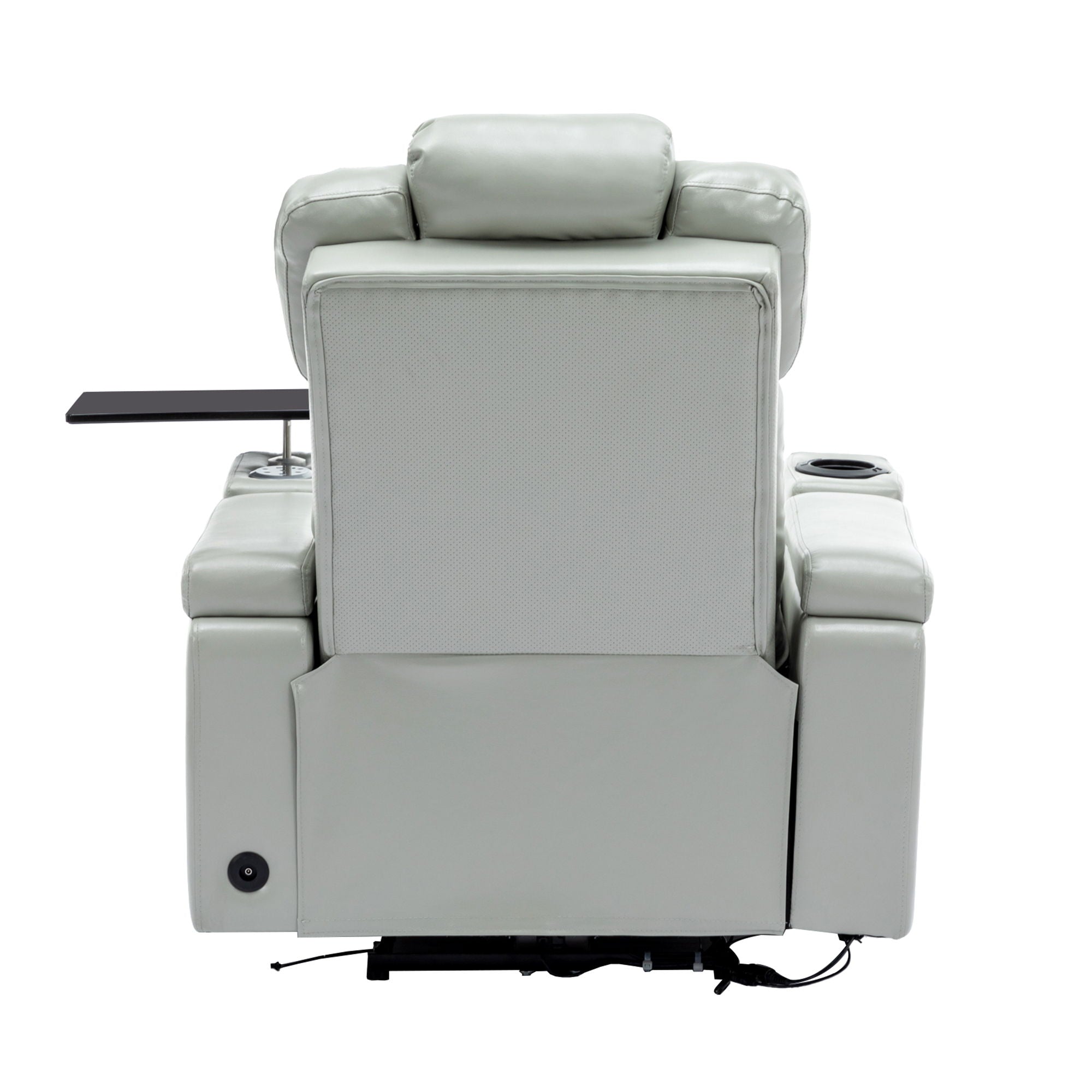 Power Recliner Individual Seat Home Theater Recliner With Cooling Cup Holder - Bluetooth Speaker, Led Lights, USB Ports, Tray Table, Arm Storage For Living Room