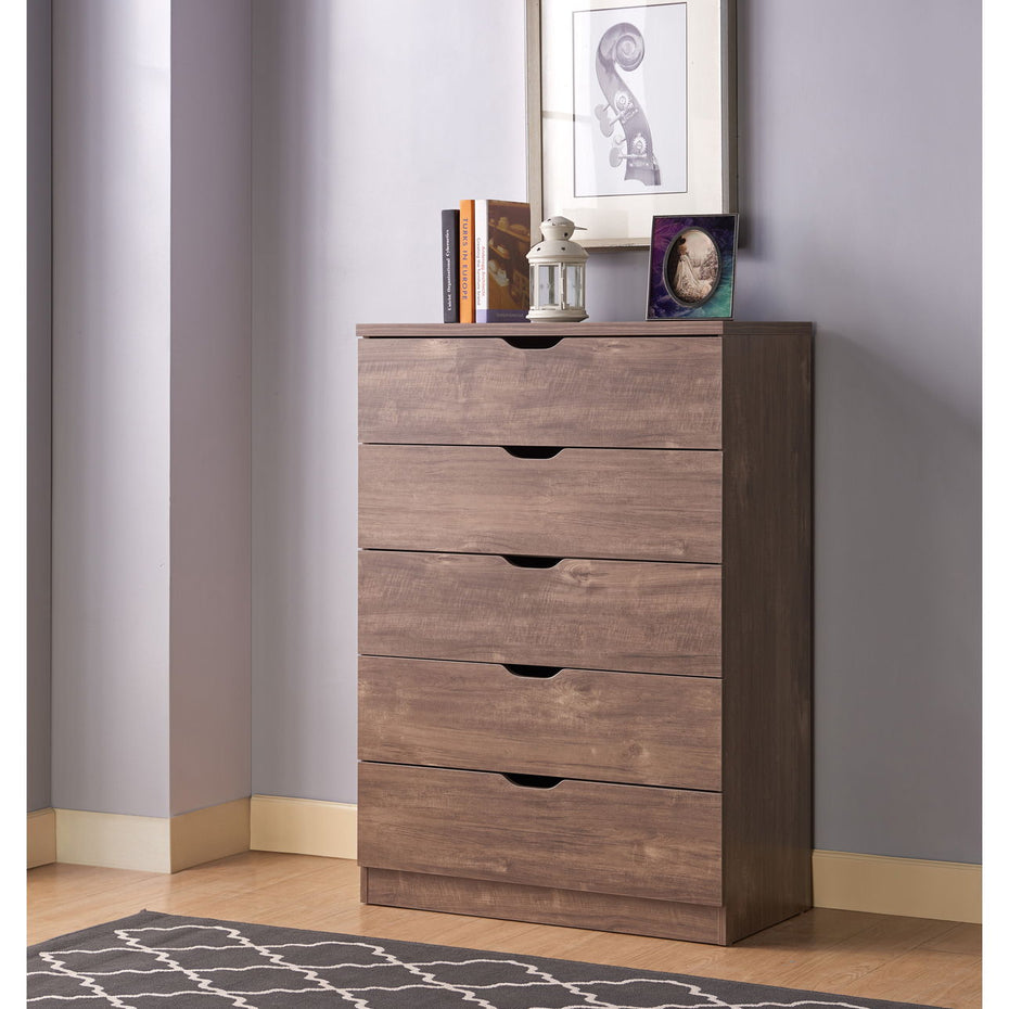 Functional 5 Drawer Chest - Hazelnut