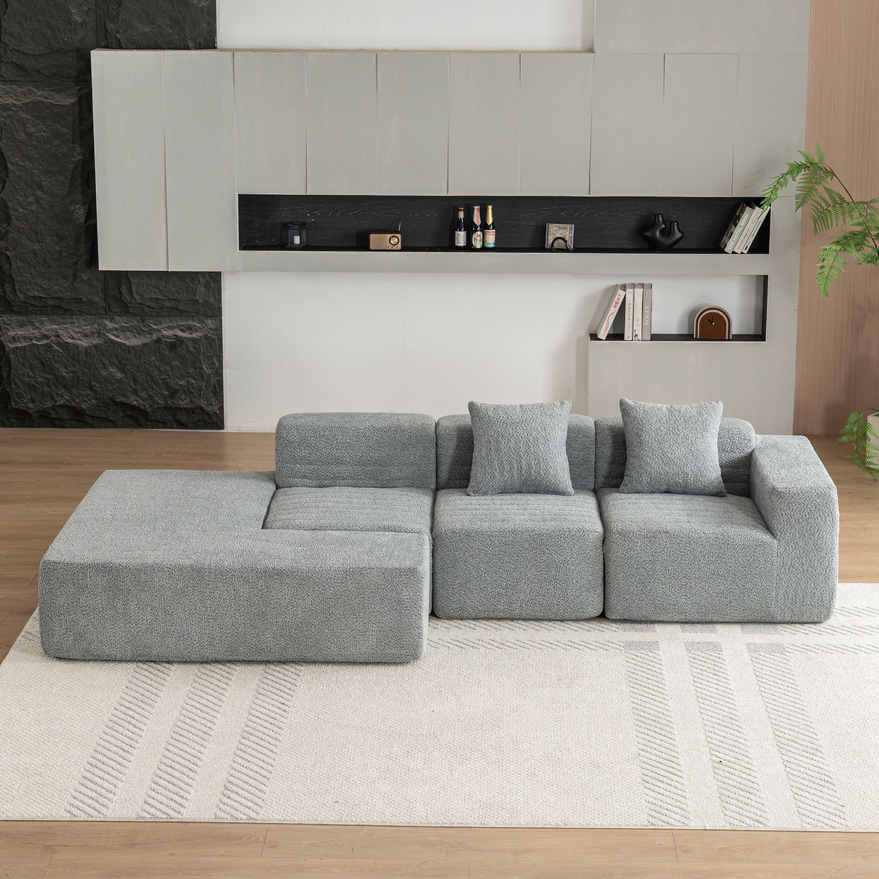 Sectional Sofa Full-Compressed Sofa Couch Free-Combined Sofa For Living Room