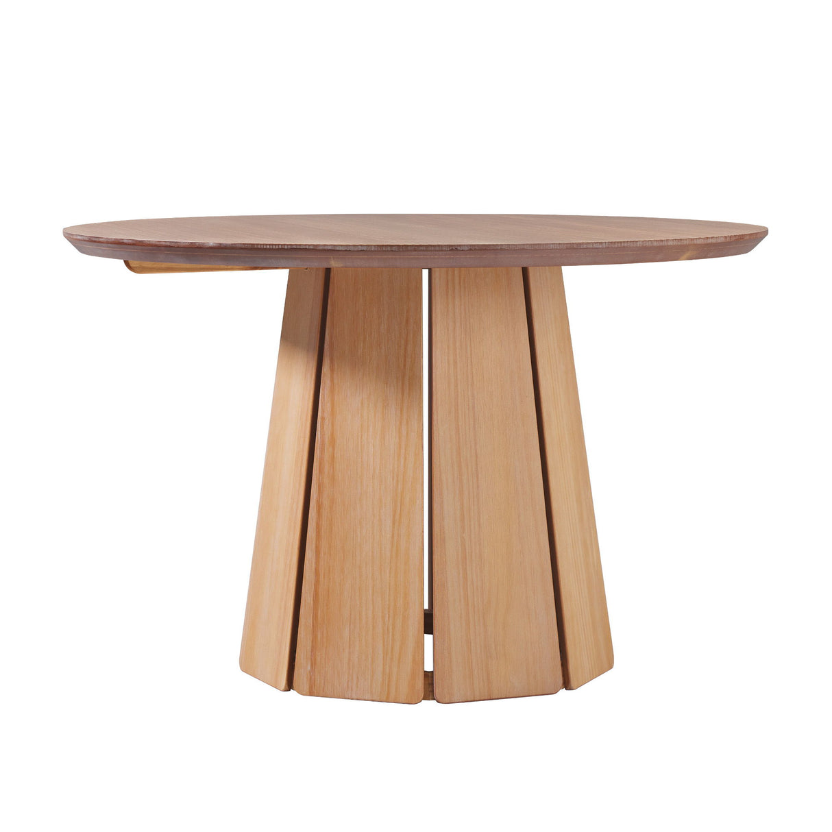 Round Pedestal Dining Table - Light Brown by Walker Edison | Bel Furniture