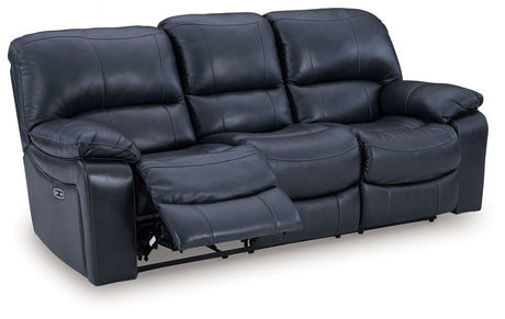 Leesworth - 3 Pc. - Power Reclining Sofa, Power Reclining Loveseat, Power Rocker Recliner - Ocean - view 9